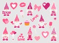 Valentine`s day Gnomes stickers printable